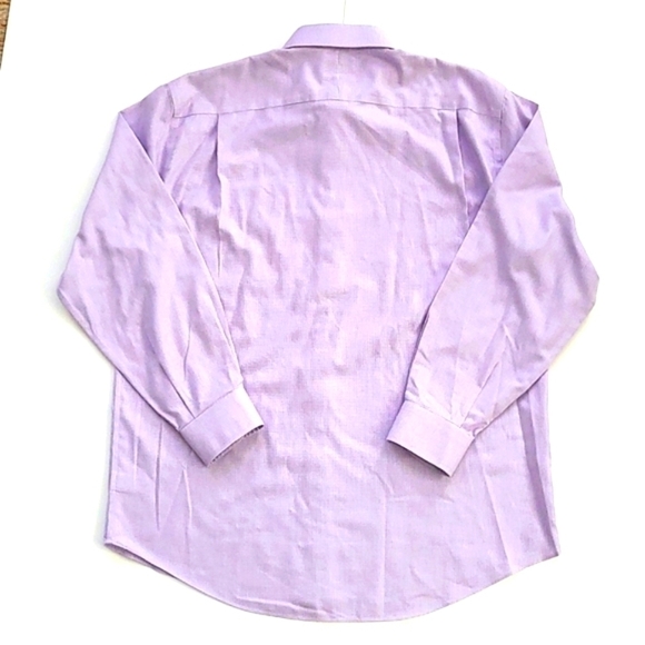 3/$20 Enro Purple Houndstooth Non-Iron Button Up Dress Shirt - Picture 2 of 6